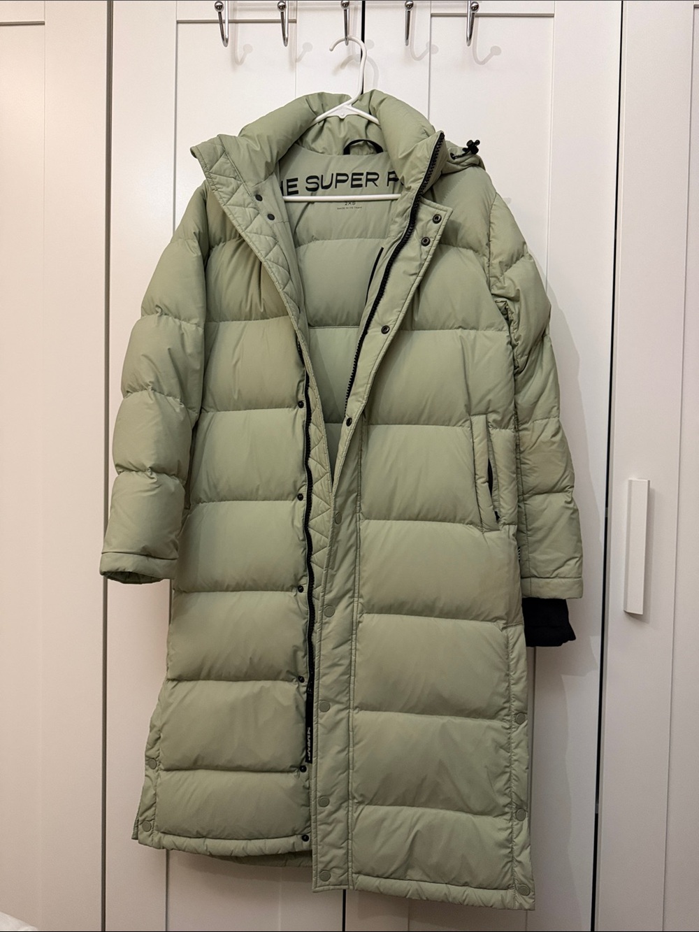 superdown Light Sage Long Puffer Coat